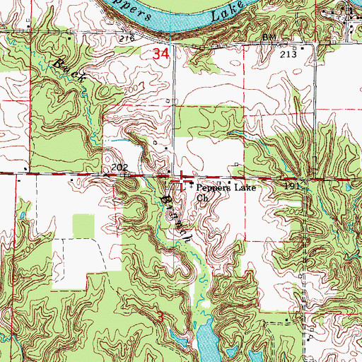 Topographic Map of Pleasant Home Cemetery, AR
