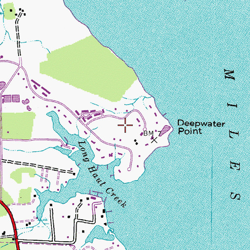 Topographic Map of Swan Villas, MD