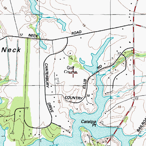 Topographic Map of Talbot Country Club, MD