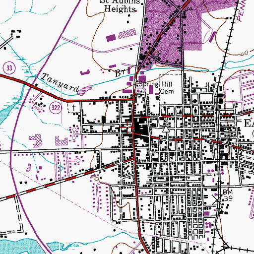 Topographic Map of Talbot County Free Library, MD