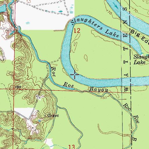 Topographic Map of Wolf Bend, AR