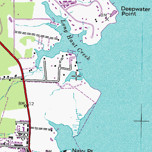 Topographic Map of Tide Mill Cove, MD