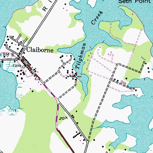 Topographic Map of Tilghman Creek Landing, MD