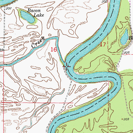 Topographic Map of Big Eddy Bend, AR
