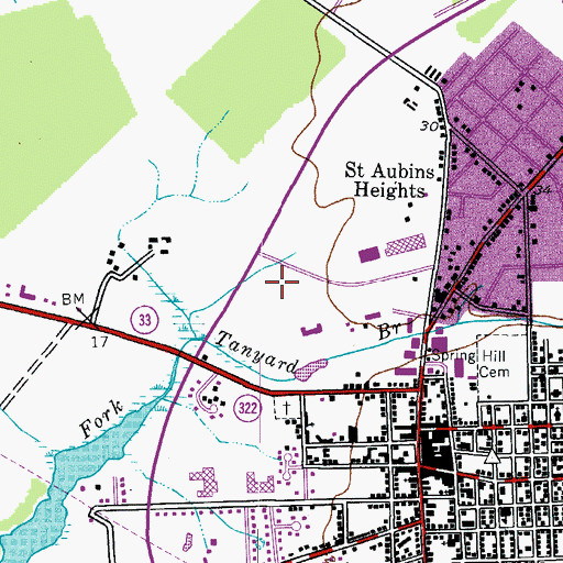 Topographic Map of Tred Avon Square Shopping Center, MD