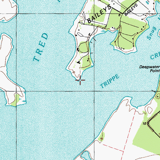 Topographic Map of Turners Point, MD