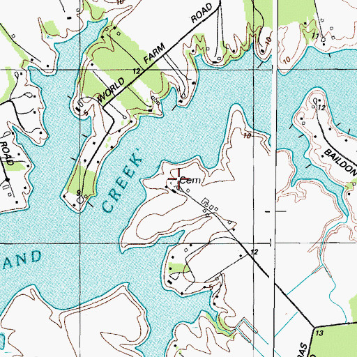 Topographic Map of Walnut Grove Cemetery, MD