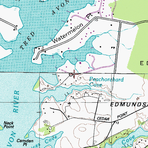 Topographic Map of Waverly Island Estates, MD