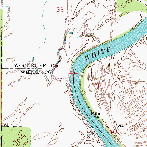 Topographic Map of Bland Bend, AR