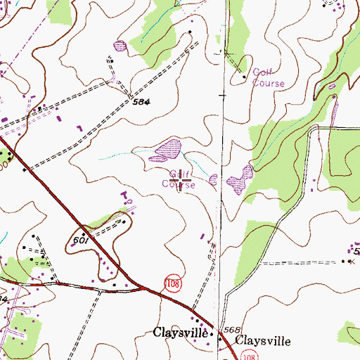 Topographic Map of Montgomery County Golf Course, MD