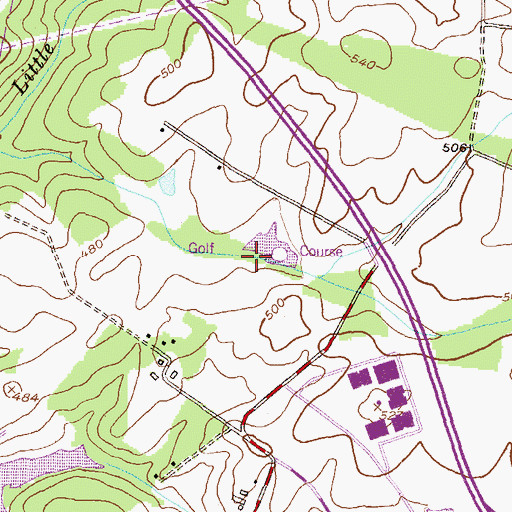 Topographic Map of Germantown Golf Course, MD