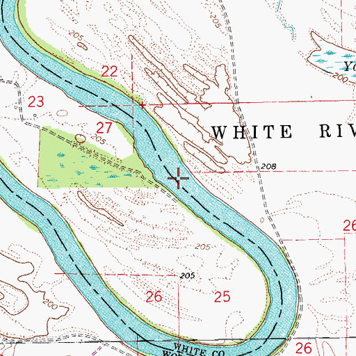 Topographic Map of Brown Bend, AR