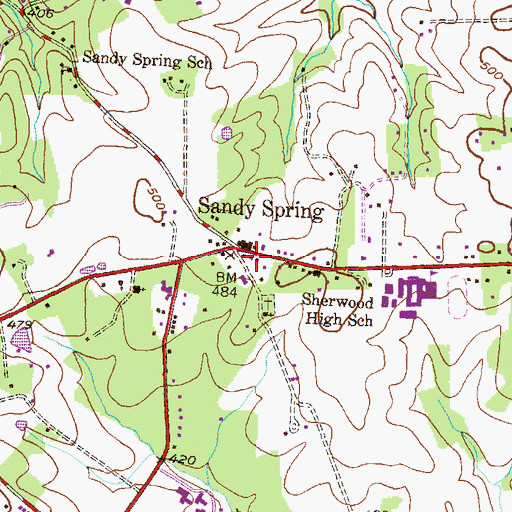 Topographic Map of Fire Station Company 4, MD
