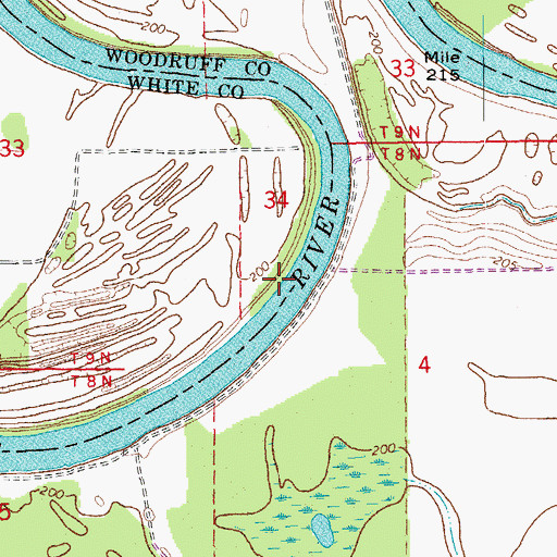 Topographic Map of Clearmont Bend, AR