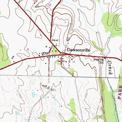 Topographic Map of Dawsonville Mennonite Church, MD