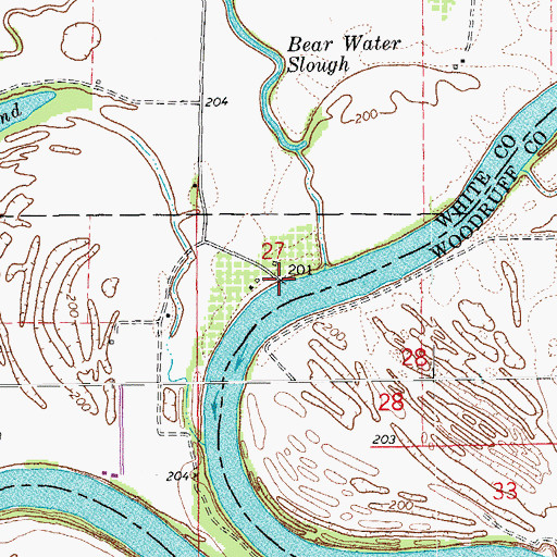 Topographic Map of Daniel Landing, AR