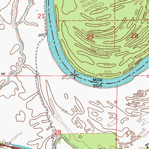 Topographic Map of Hawkins Bend, AR
