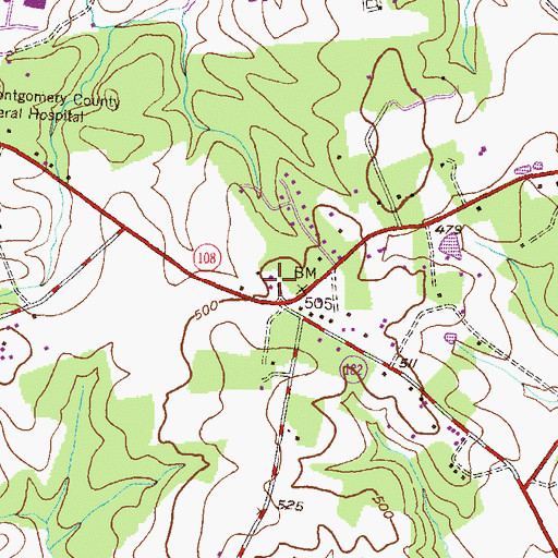 Topographic Map of Olney Theater, MD