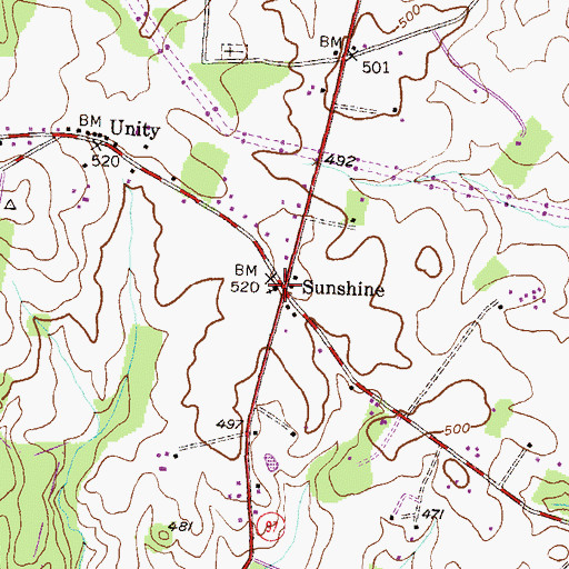 Topographic Map of Mount Carmel Church, MD