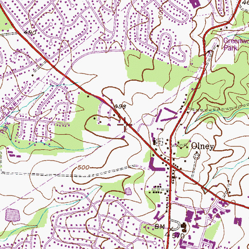 Topographic Map of Refuge Church of Christ, MD