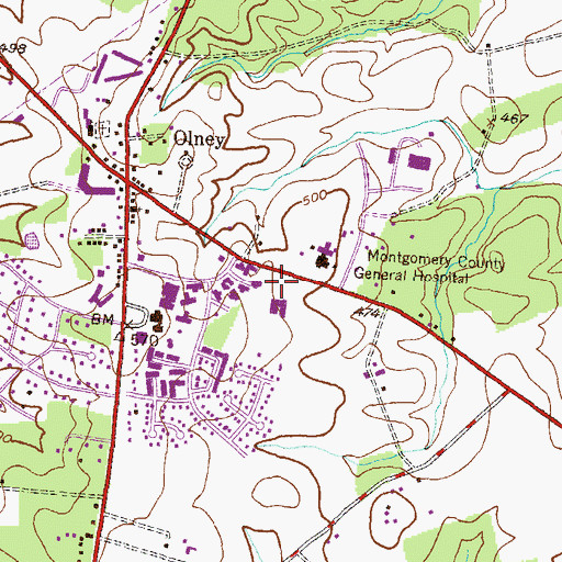 Topographic Map of Saint Peters Catholic Church, MD