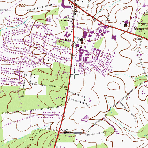 Topographic Map of Olney Baptist Church, MD