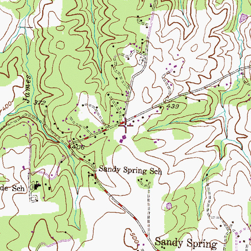 Topographic Map of Sandy Spring Community Center, MD