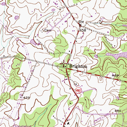Topographic Map of Saint Lukes Episcopal Cemetery, MD
