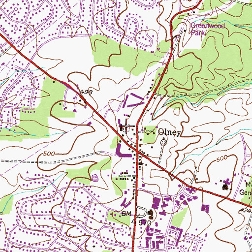 Topographic Map of Saint Johns Episcopal Cemetery, MD