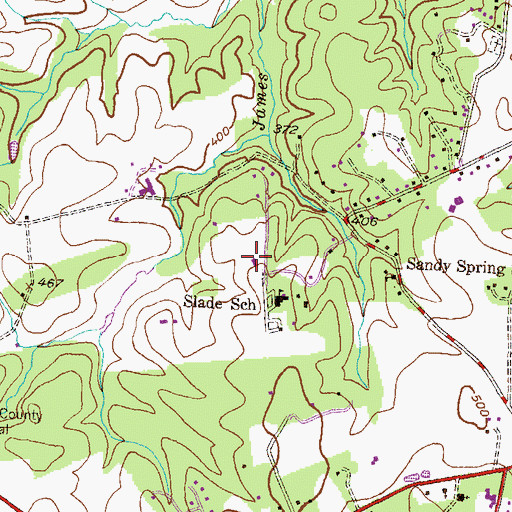 Topographic Map of Brooke Grove Health Center, MD