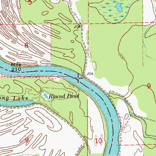 Topographic Map of North Missouri Bend, AR
