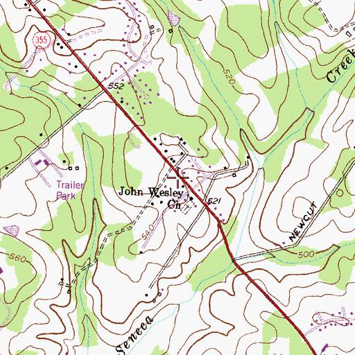 Topographic Map of Clarksburg Community Center, MD