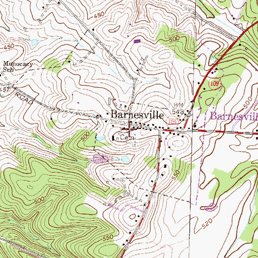 Topographic Map of Saint Marys Catholic Church, MD