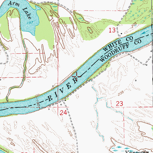 Topographic Map of Raleigh Reach, AR