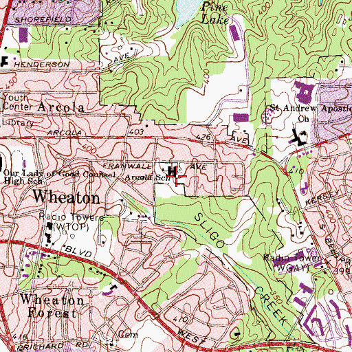 Topographic Map of Washington Christian Elementary School, MD