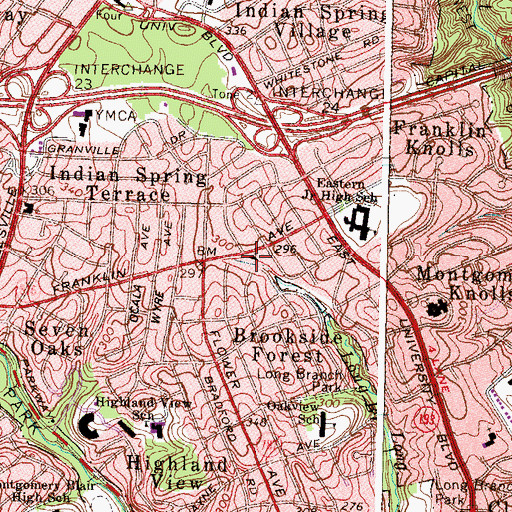 Topographic Map of Silver Spring Christian Church of Christ, MD