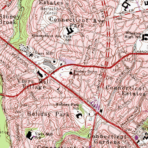 Topographic Map of Roundhouse Theater Company, MD
