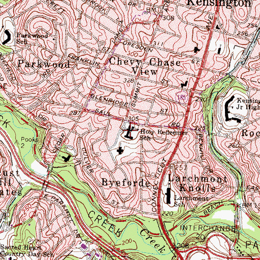 Topographic Map of Holy Redeemer Church, MD