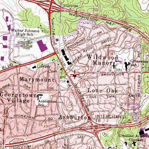Topographic Map of Saint Lukes Episcopal Church, MD