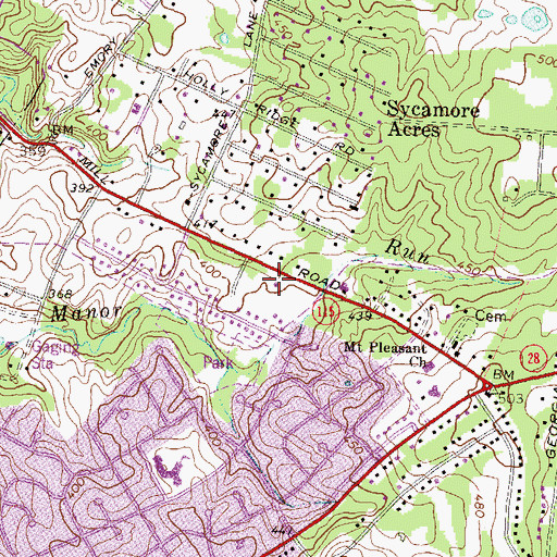 Topographic Map of Chinese Bible Church, MD