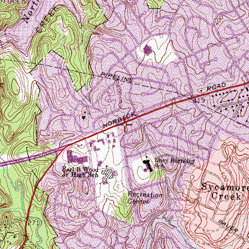 Topographic Map of Church of Christ at Manor Woods, MD