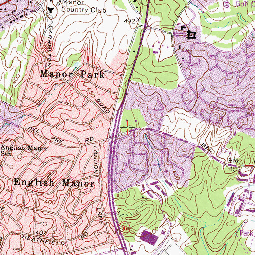 Topographic Map of Saint Matthews United Presbyterian Church, MD