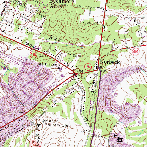 Topographic Map of Saint Patricks Catholic Church, MD