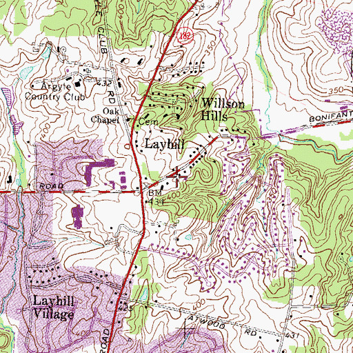 Topographic Map of Layhill Free Methodist Church, MD