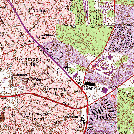 Topographic Map of Georgia Avenue Baptist Church, MD