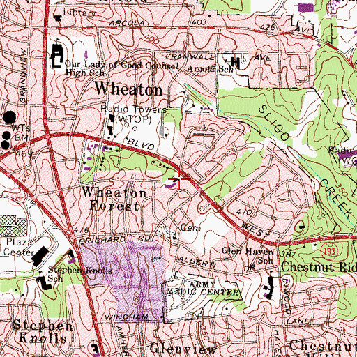 Topographic Map of Har Tzeon Synagogue, MD