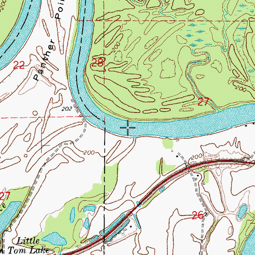 Topographic Map of Bear Slough Bend, AR