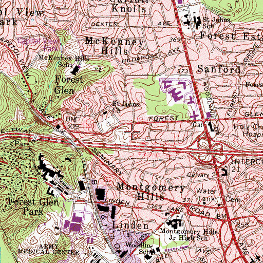 Topographic Map of Saint Andrew Lutheran Church, MD