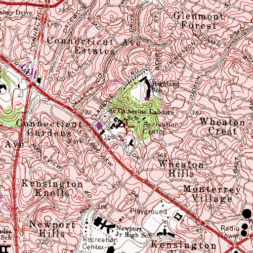Topographic Map of Saint Catherine Laboure Church, MD