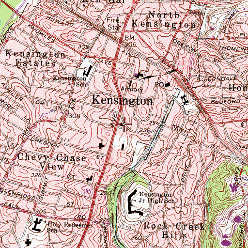 Topographic Map of Warner Memorial Presbyterian Church, MD